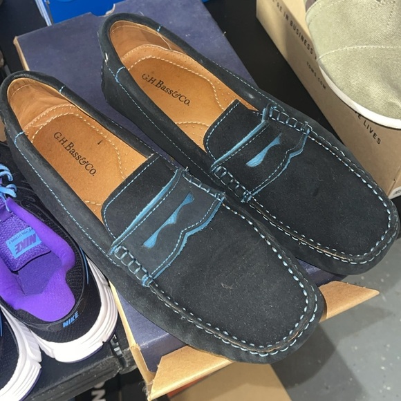 Navy blue loafers gh bass size 8.5 - Picture 4 of 4